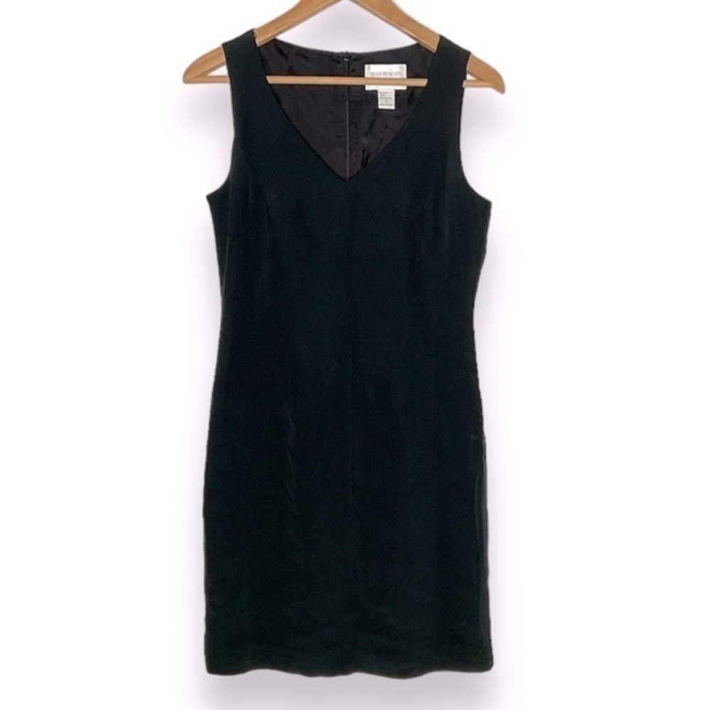 Hugo Buscati Collection Black Silk Sheath Dress 6
